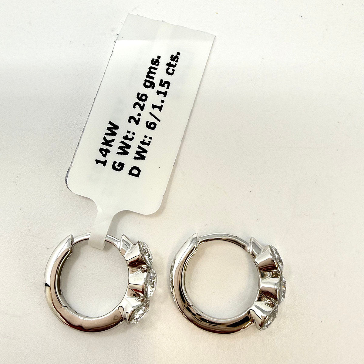 14K White Gold Lab Grown Diamond Hoop Earrings