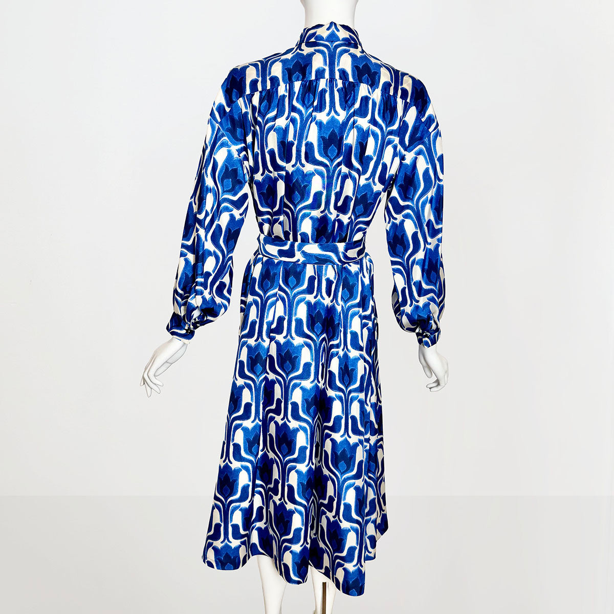 Odeeh Midi Silk Print  Dress with Belt