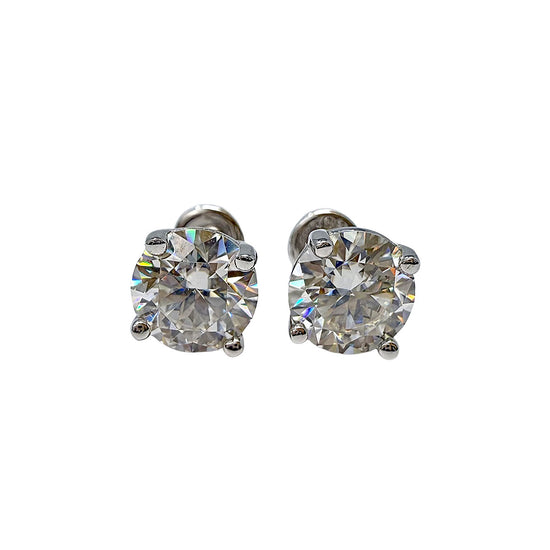 6mm Round Moissanite Stud Earrings