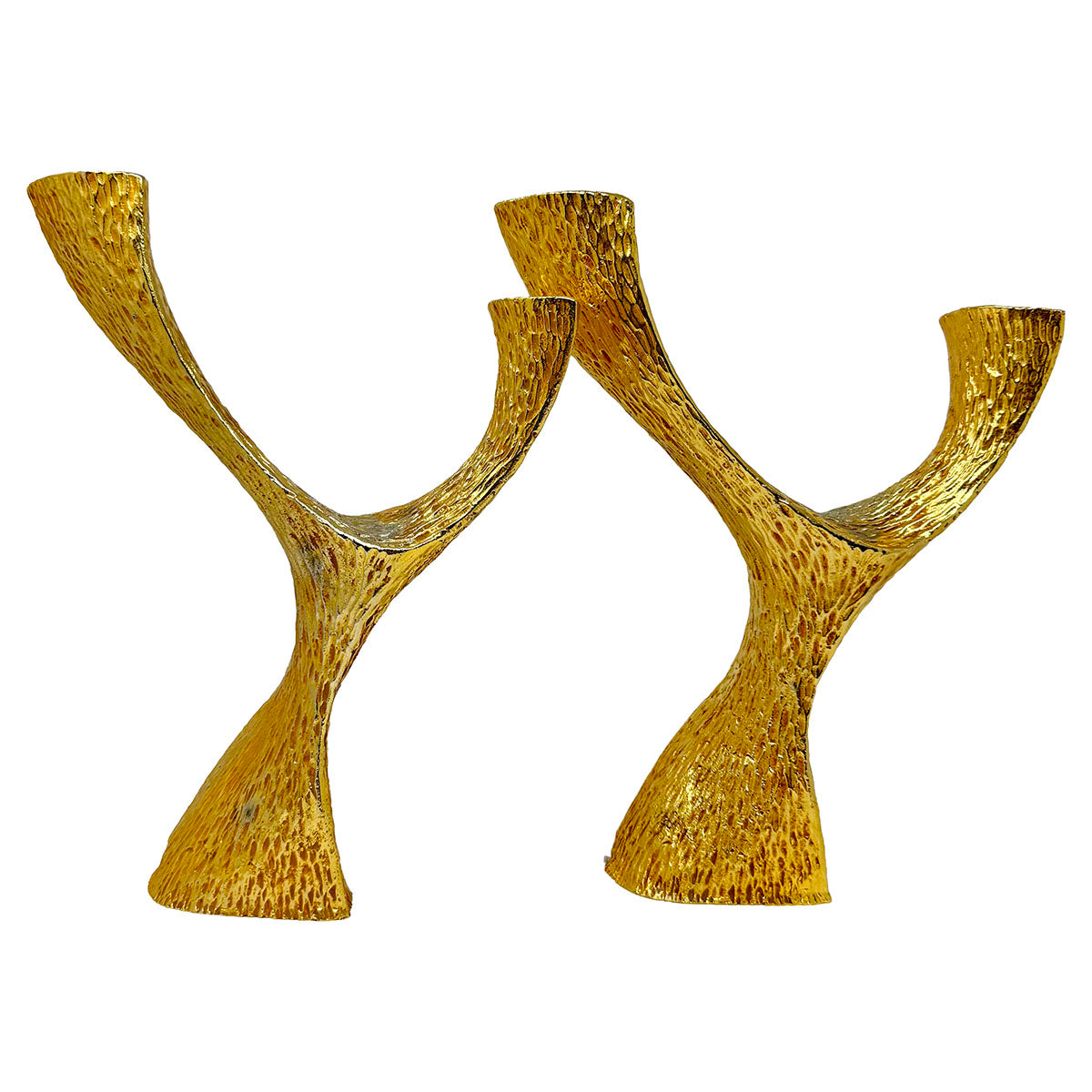 Pair of Brutalist Wishbone Candle Holders