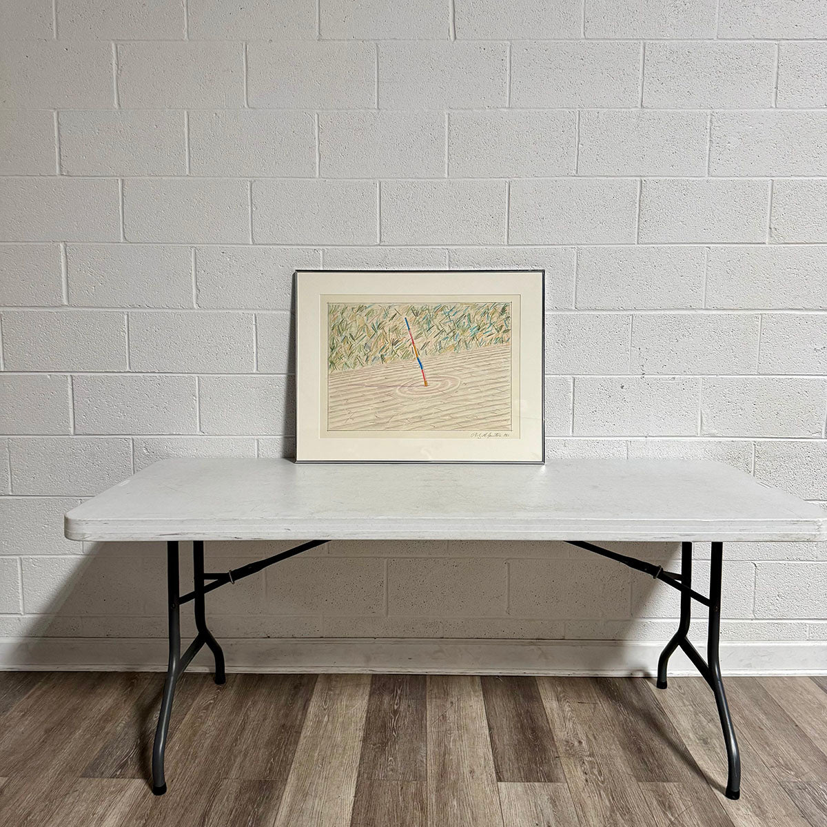Framed Prismacolor Drawing untitled