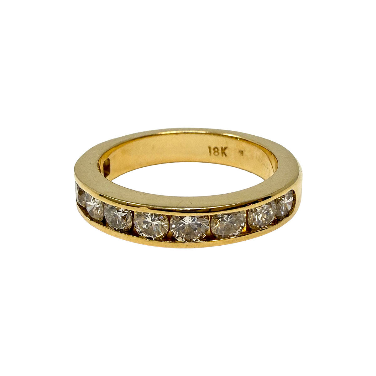 18K Gold Ring with 10 Full Cut  Diamonds