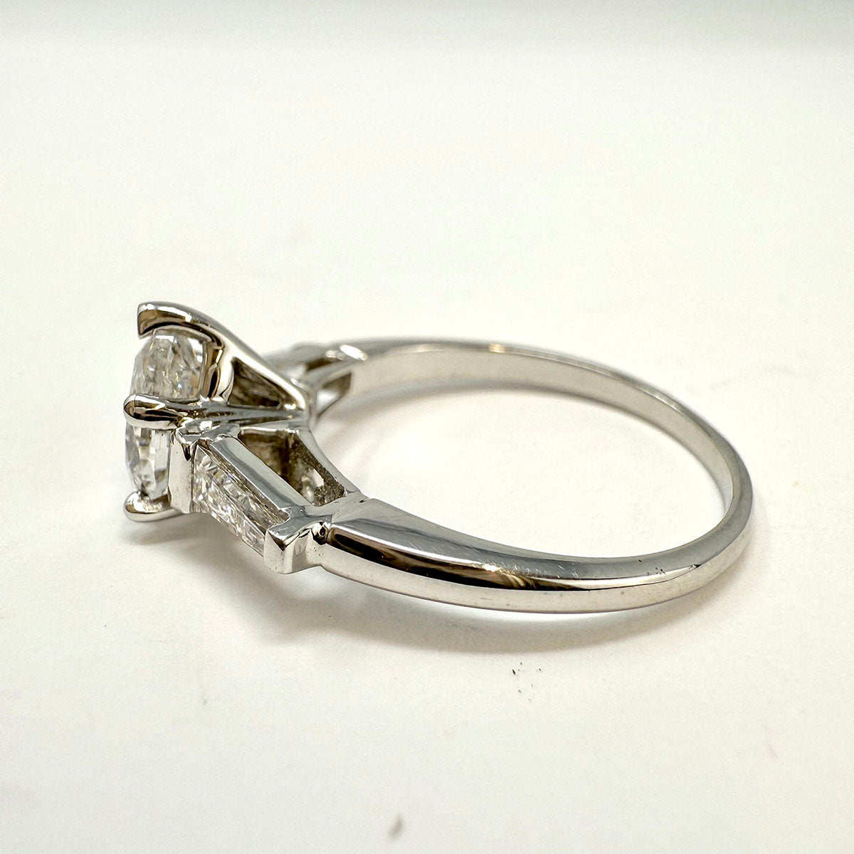 Platinum Ring with 1.06ct Pear Shaped Diamond
