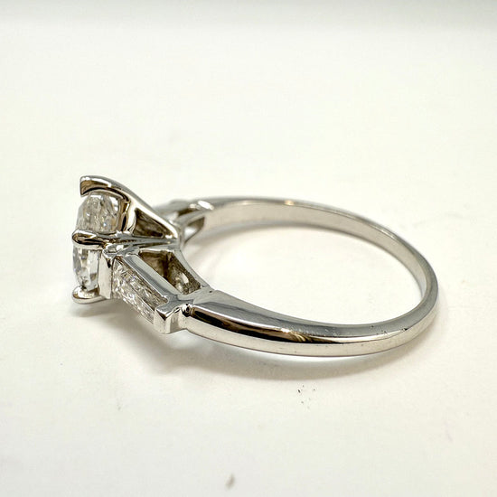 Platinum Ring with 1.06ct Pear Shaped Diamond