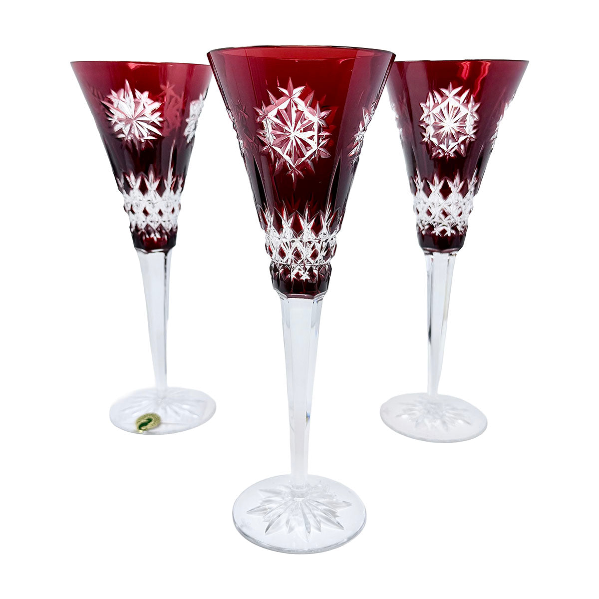 Fluted Champagne Glasses Joy Snowflake Wishes Set of 6