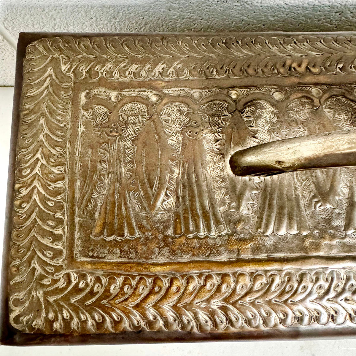 Large Etched Metal Box with Lid