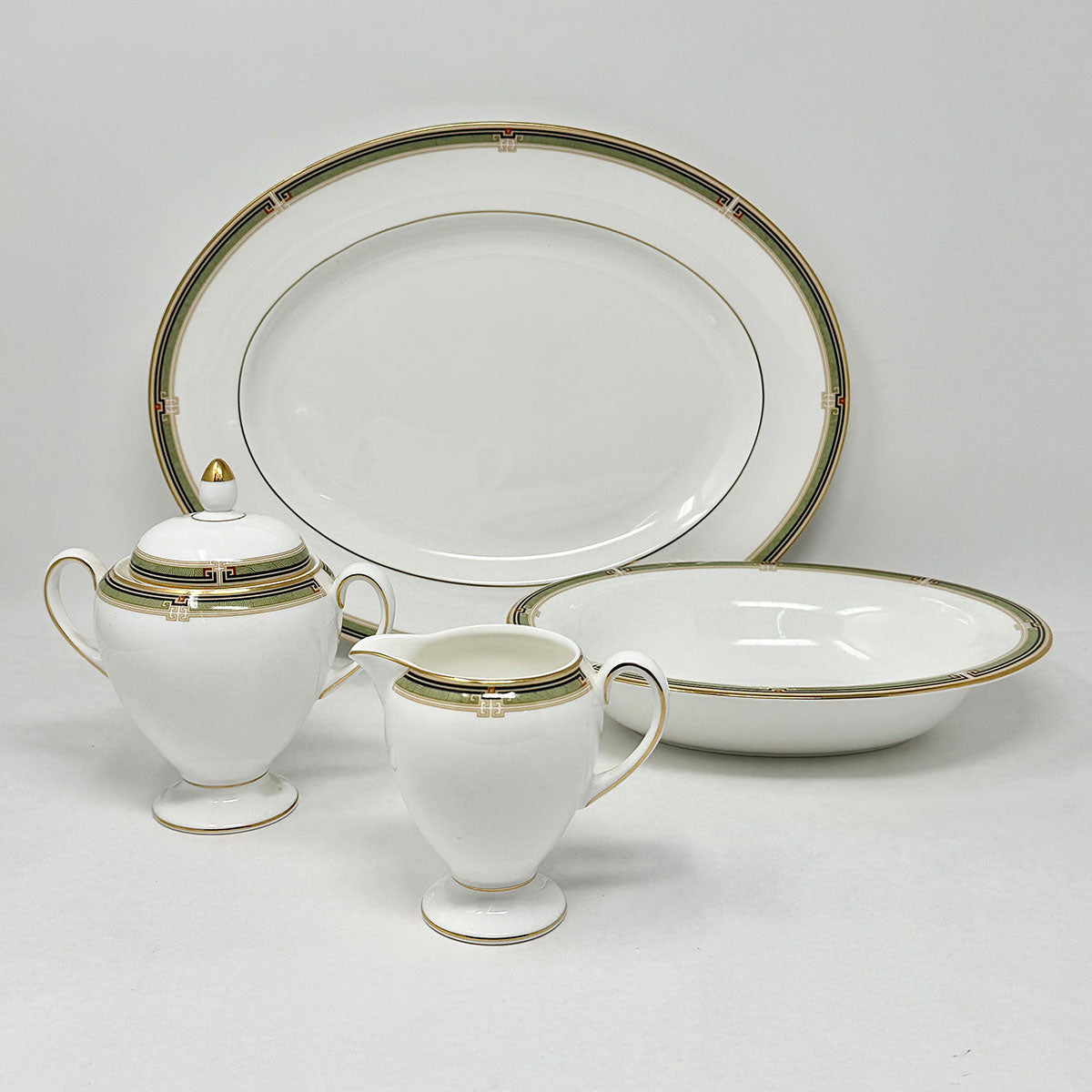 64 Pcs: 10 6 Pc. Place Settings Oberon China plus 4 Serving Pieces