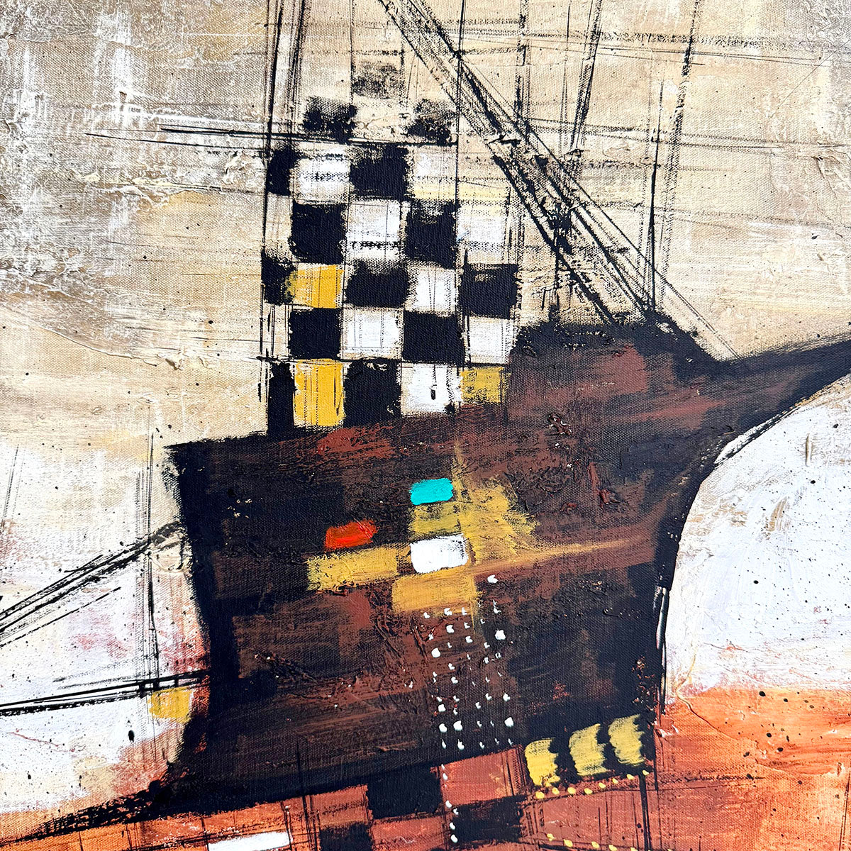 Large MCM Abstract Painting signed