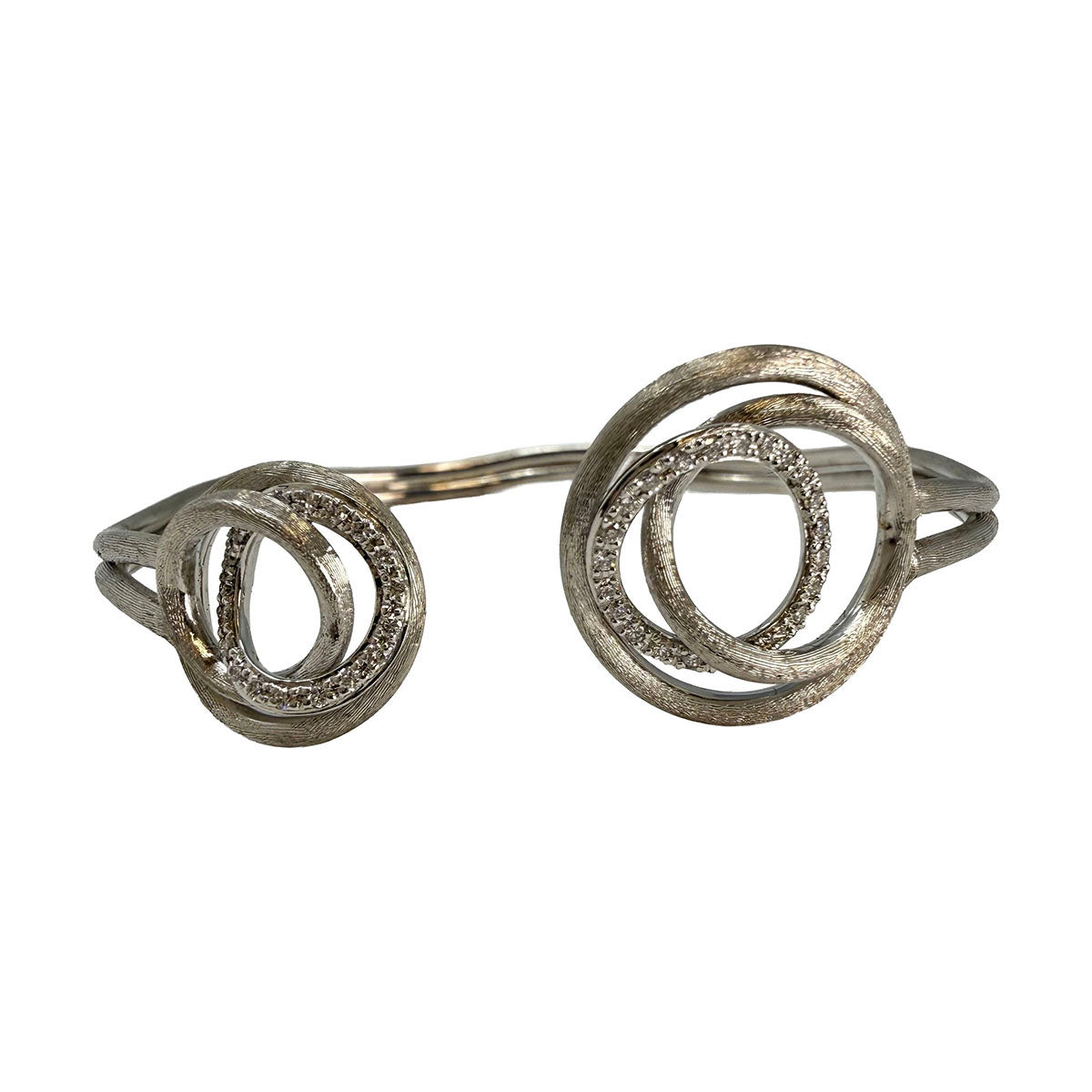 Marco Bicego 18K White Gold Jaipur Diamond Circle Cuff Bracelet