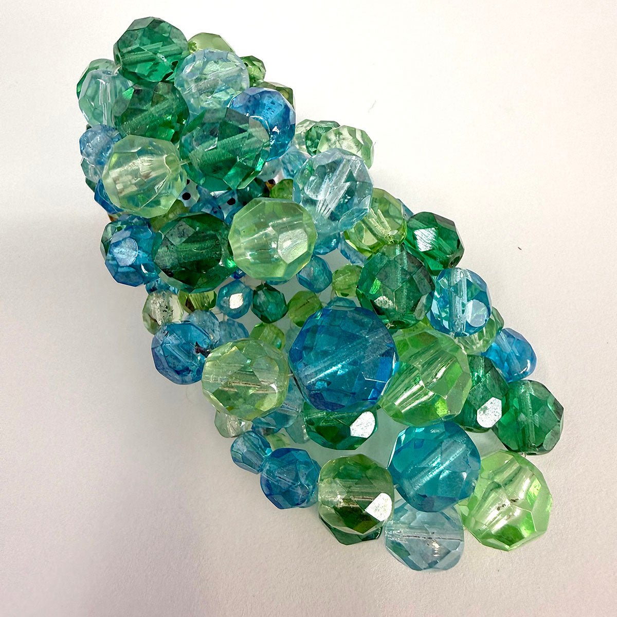 Signed Coppola e Toppo Green and Blue Bead Clip-on Earrings