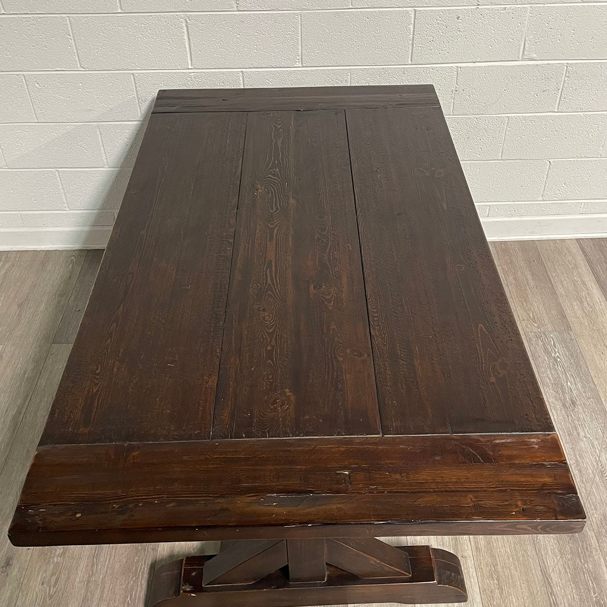 Rustic Wood Trestle Dining Table