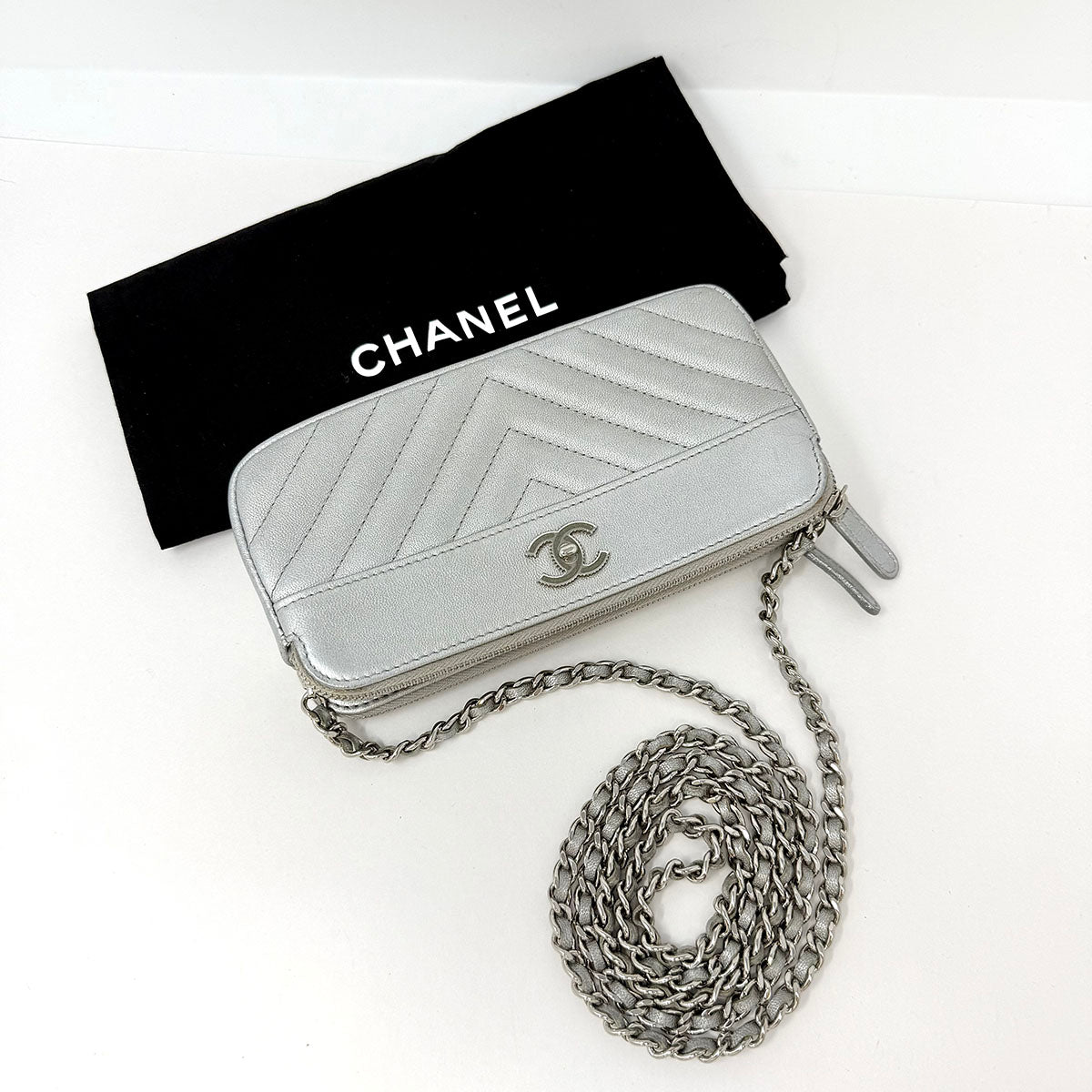 Chanel 2017 - 2018 Metallic Mademoiselle Clutch