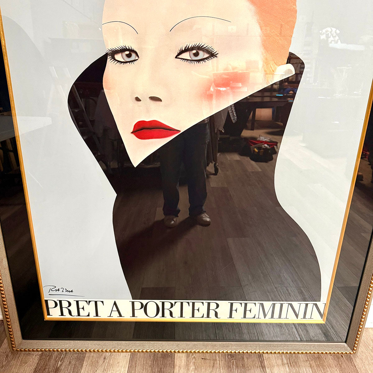 Large Scale Signed "Paris-Pret-a Porter Feminin" Poster