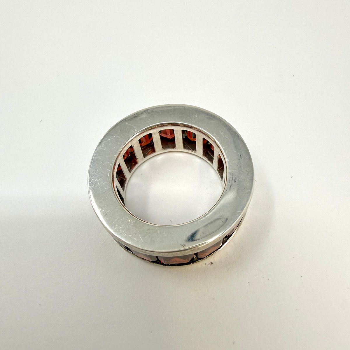 Sterling Silver Garnet Band