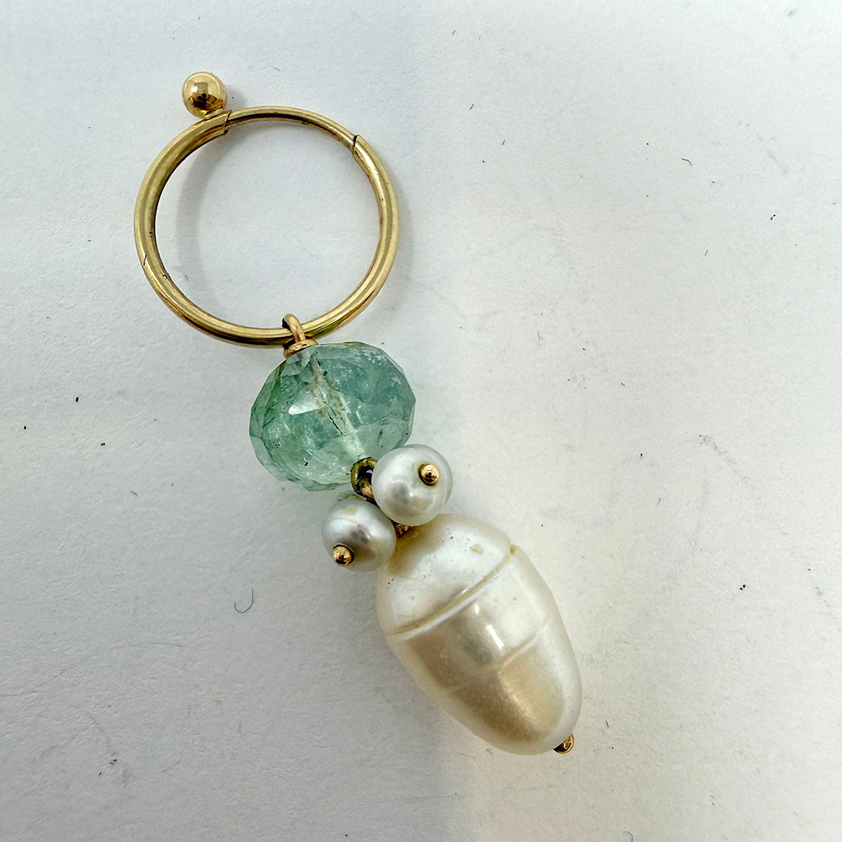 18K Gold Earrings with Pearl