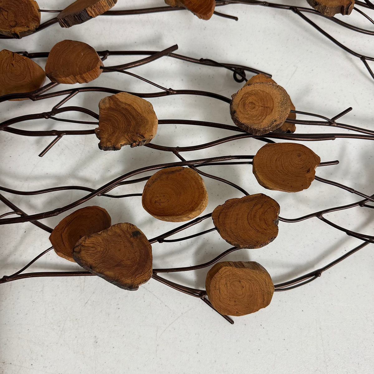 Pair of Metal and Wood Sculptural Wall Art Panels