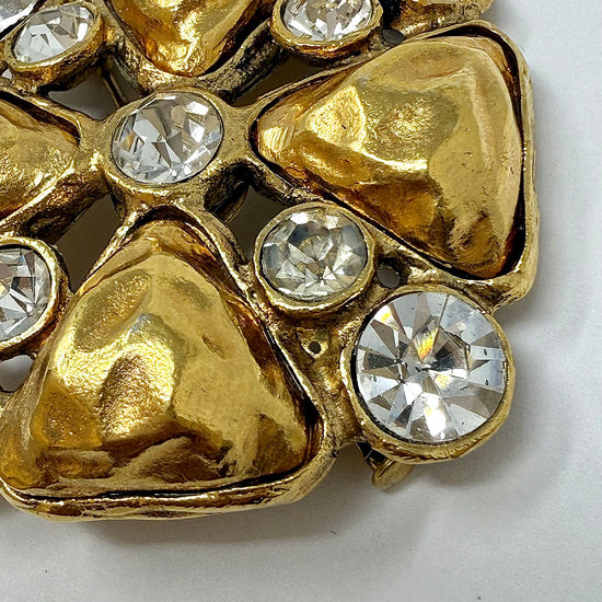 Chanel Robert Goossen Rate Clover Maltese Cross Crystal Brooch