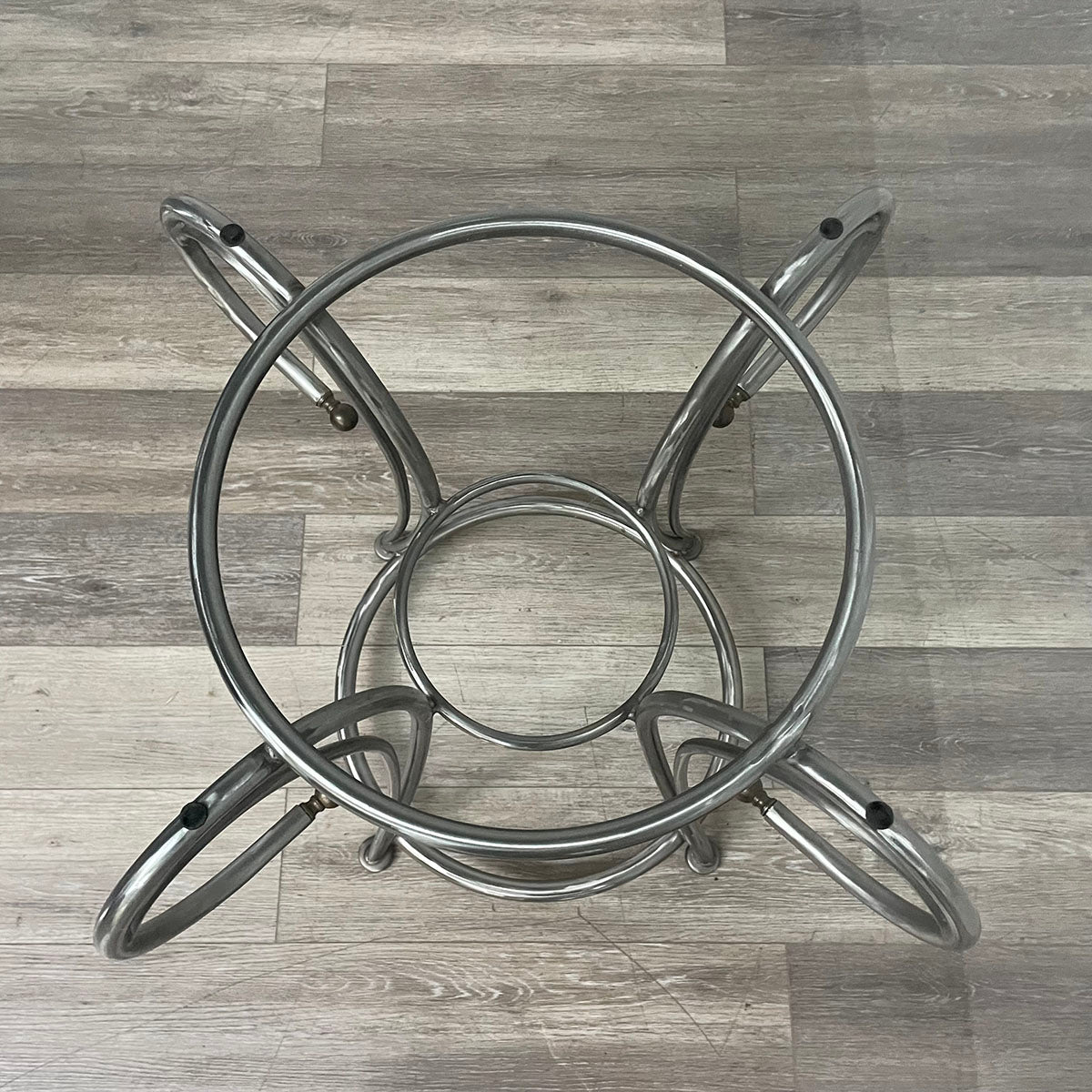 Glass Top Dining Table with Metal Pedestal Base