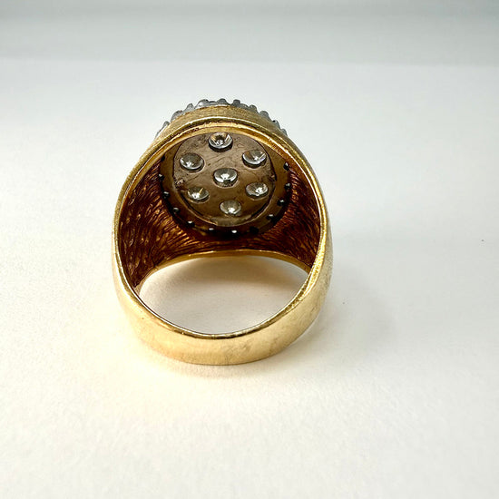 14K Gold Diamond Signet Ring