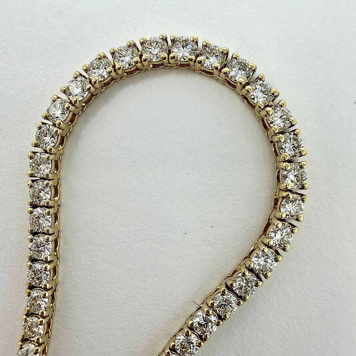 14K Yellow Gold Diamond Tennis Necklace