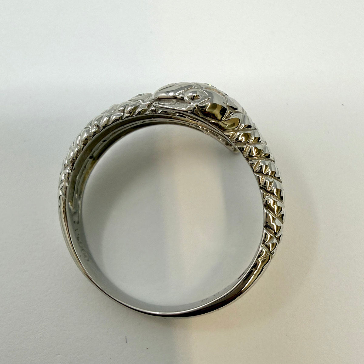 Platinum and Diamond Snake Wrap Ring
