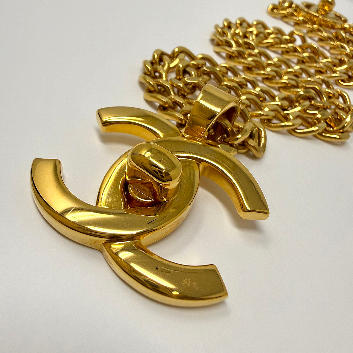 Chanel Vintage Turnlock CC Mark Necklace