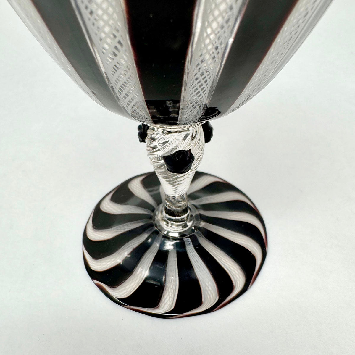 Pair of Latticino Champagne Coupes