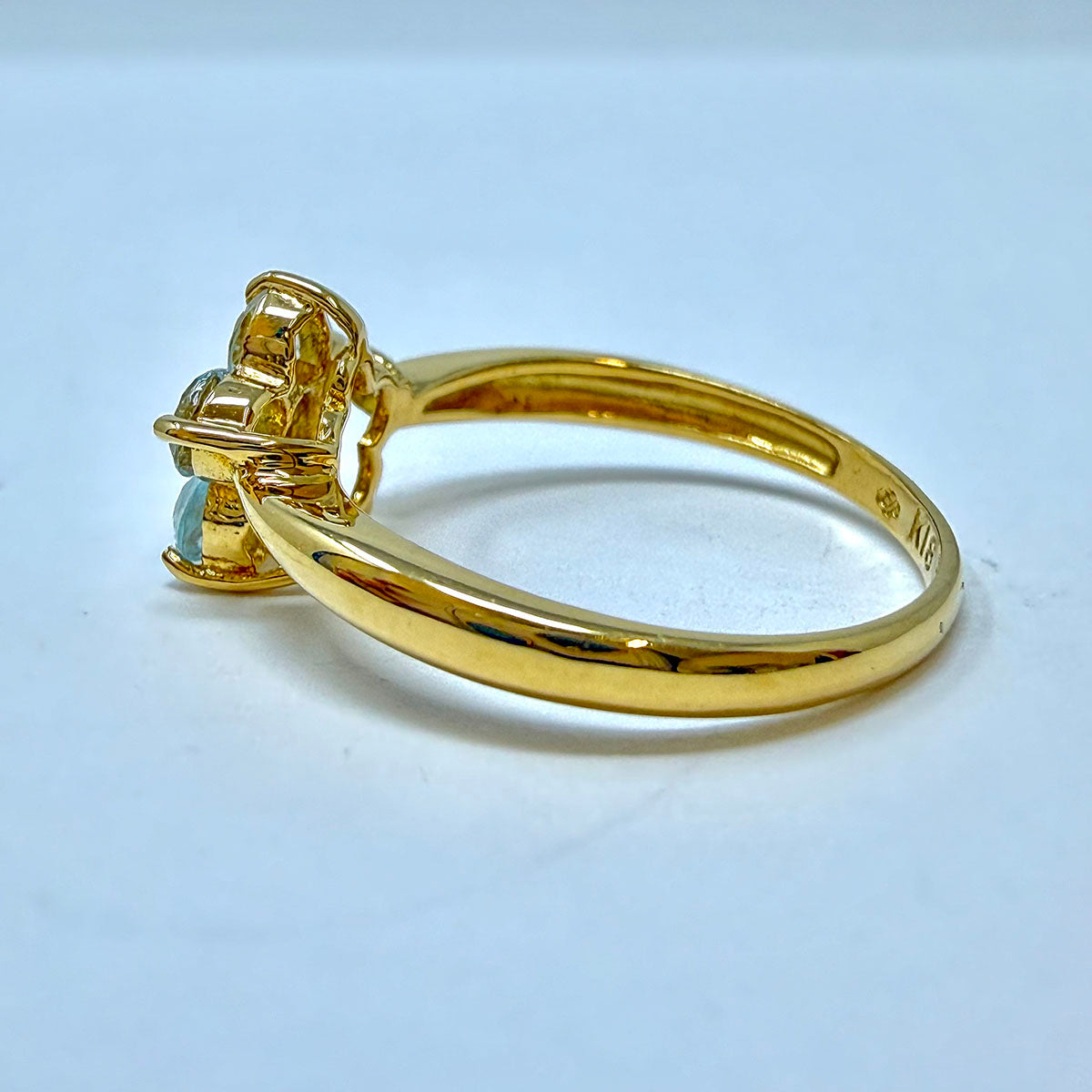 Aquamarine Flower Ring