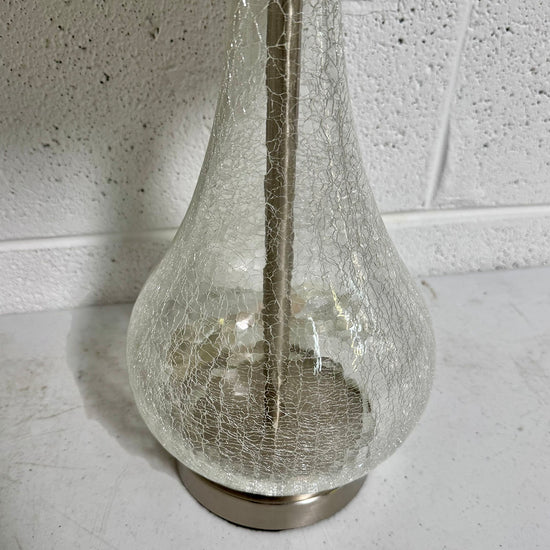 Pair of Clear Crackle Glass Table Lamps