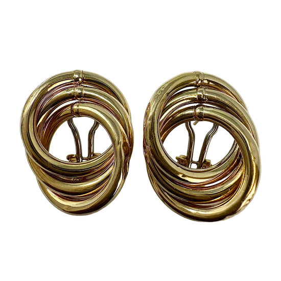14K Gold Round Swirl  Earrings