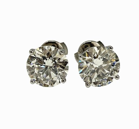 14K White Gold Lab Grown 4.07ct Diamond Stud Earrings