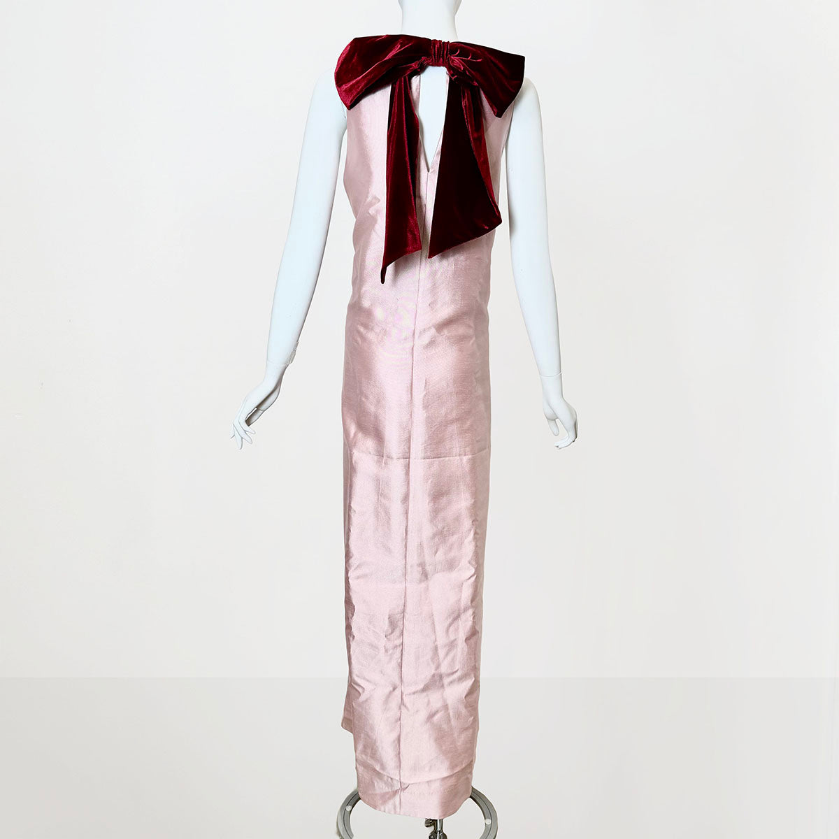 Tuckernuck Maxi Dress with Red Velvet Bow Adornment