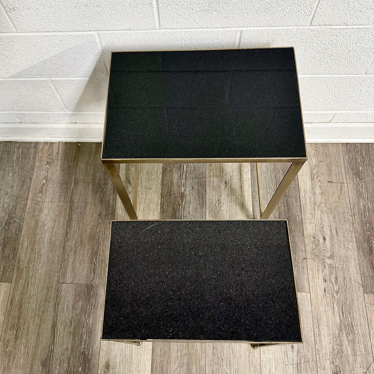 Pair of Stone-Top Nesting Tables