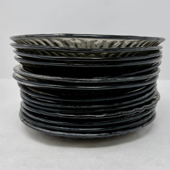 Set of 14 Smoky Topaz Glass Plates