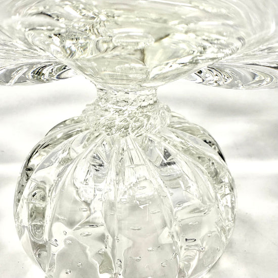 Oval Glass Bowl on a Pedestal