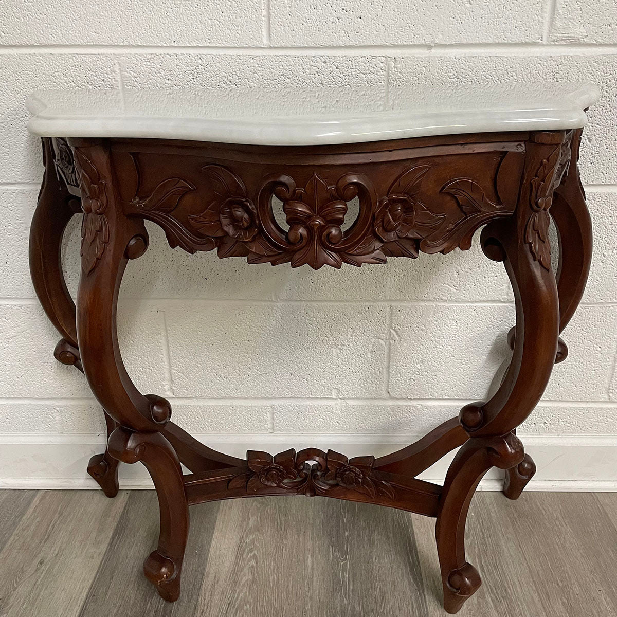 White Marble Top Console