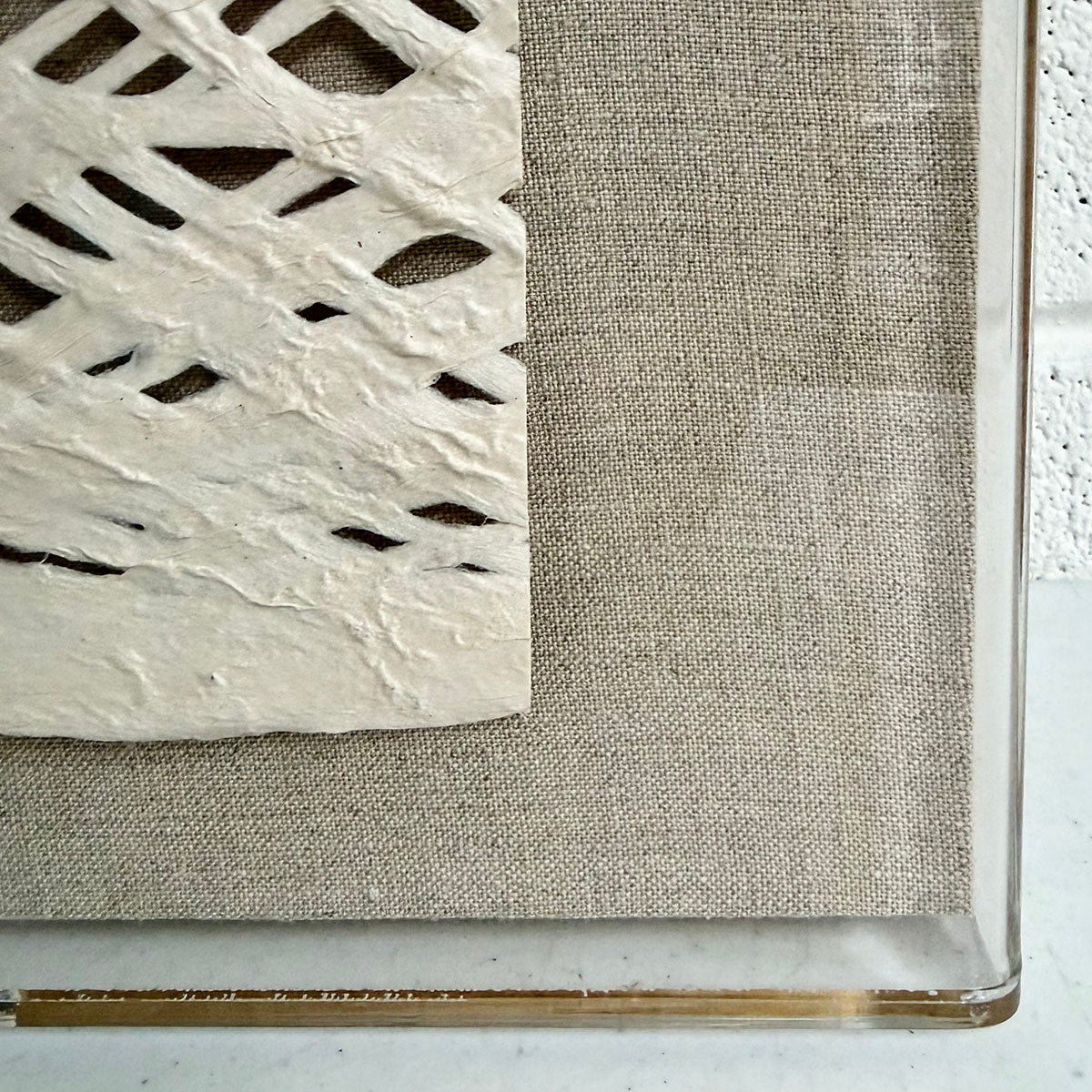 Mixed Media "Abstract Papers, Large: Pearl" in Plexi Box by Natural Curiosities.