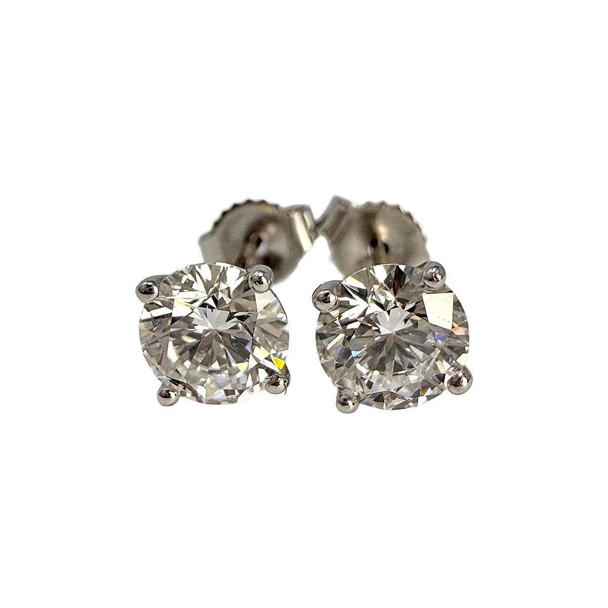 14K White Lab Grown Diamond Stud Earrings