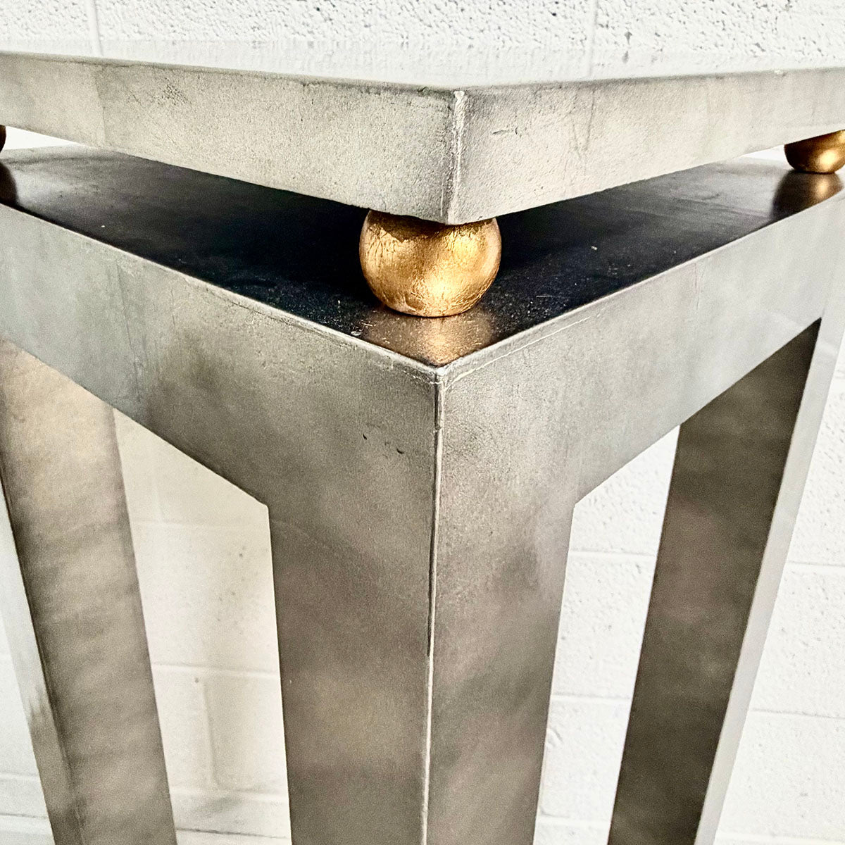 Silver Finished  Wood Plant Stand