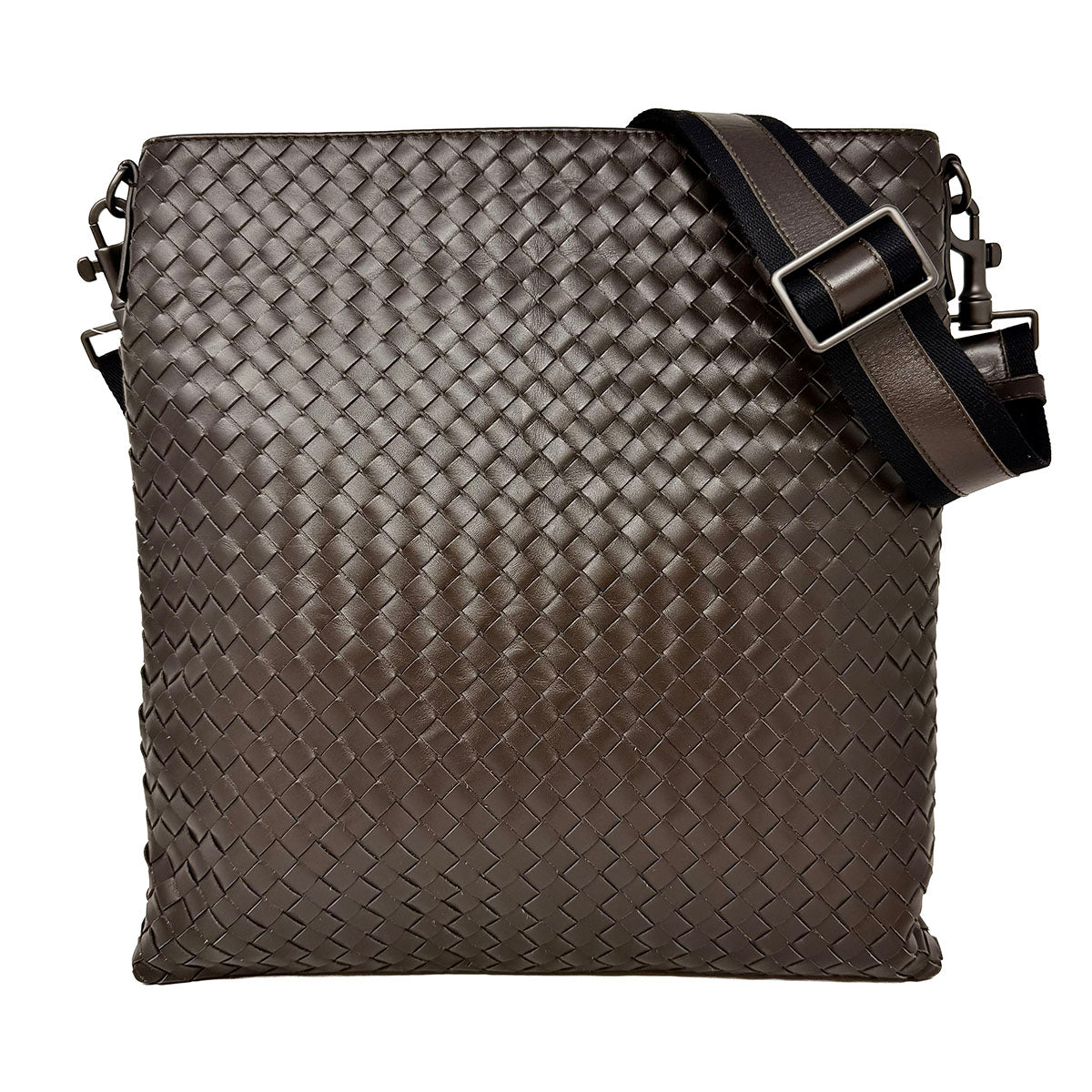 Bottega Veneta Intrecciato Flat Messenger Bag