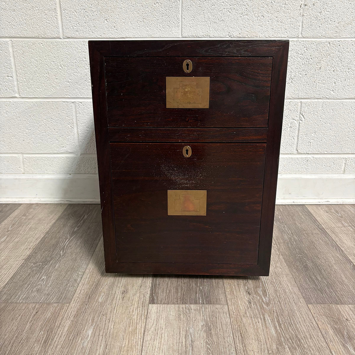 Wood 2-Drawer End Table