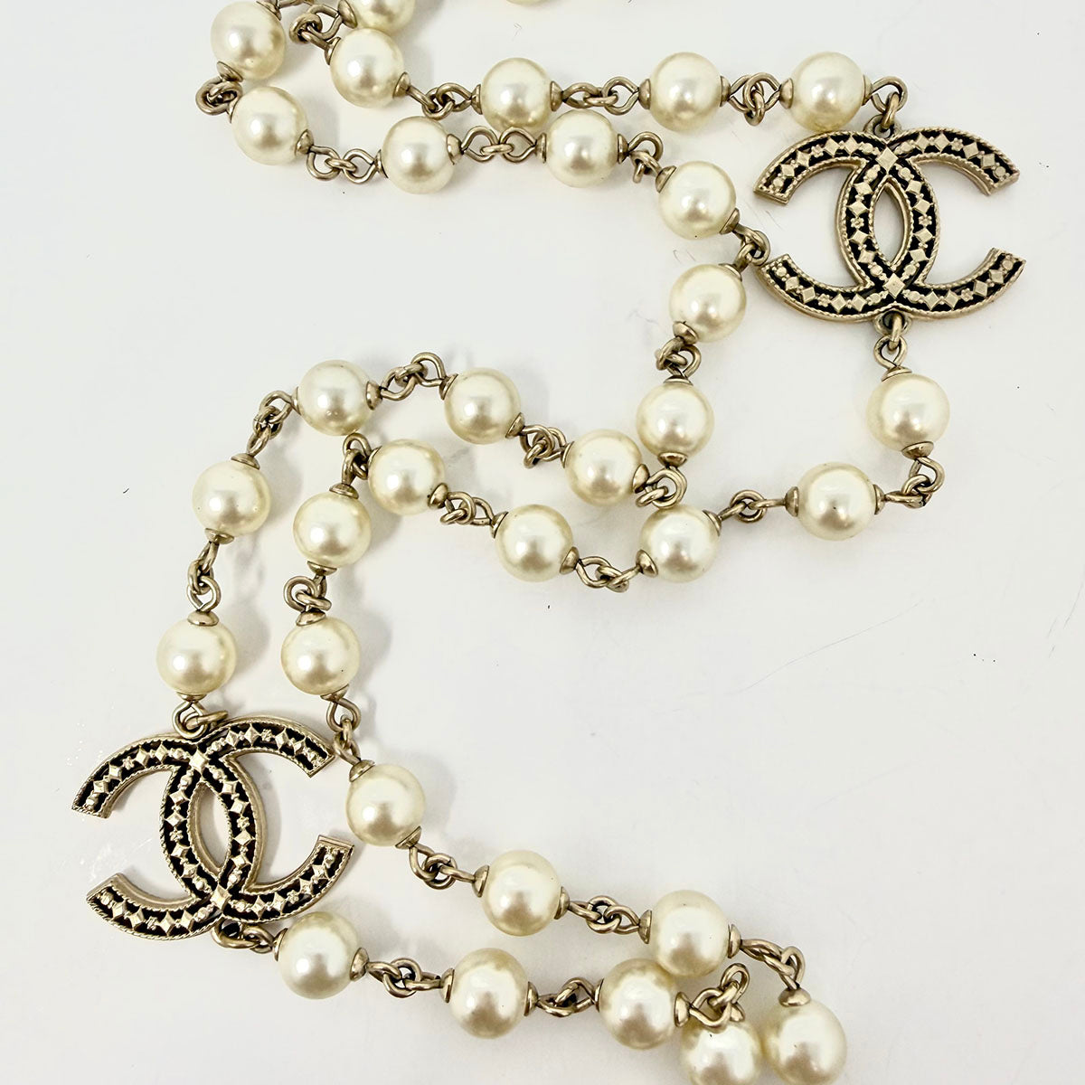 Chanel Champagne 2015  Faux Pearl Necklace
