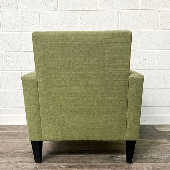 Pair Of Green Chairs & 1 Ottoman