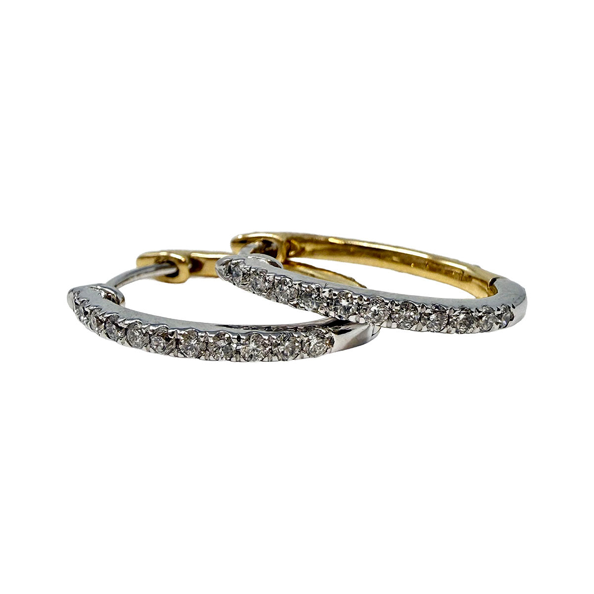 14K White Gold Lab Grown Diamond Hoop Earrings