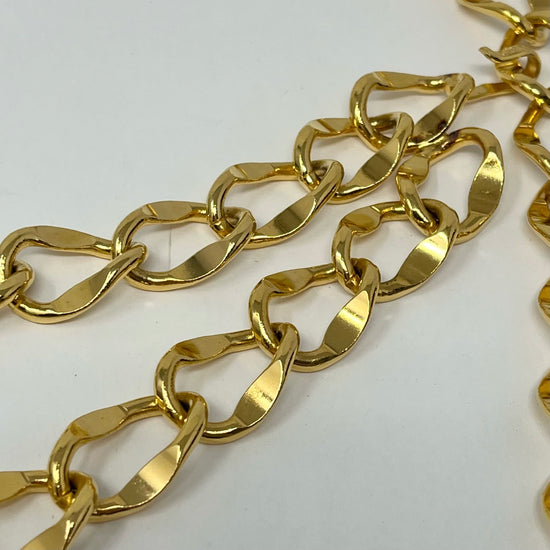 Chanel Gold-tone Chain Link Medallion Belt