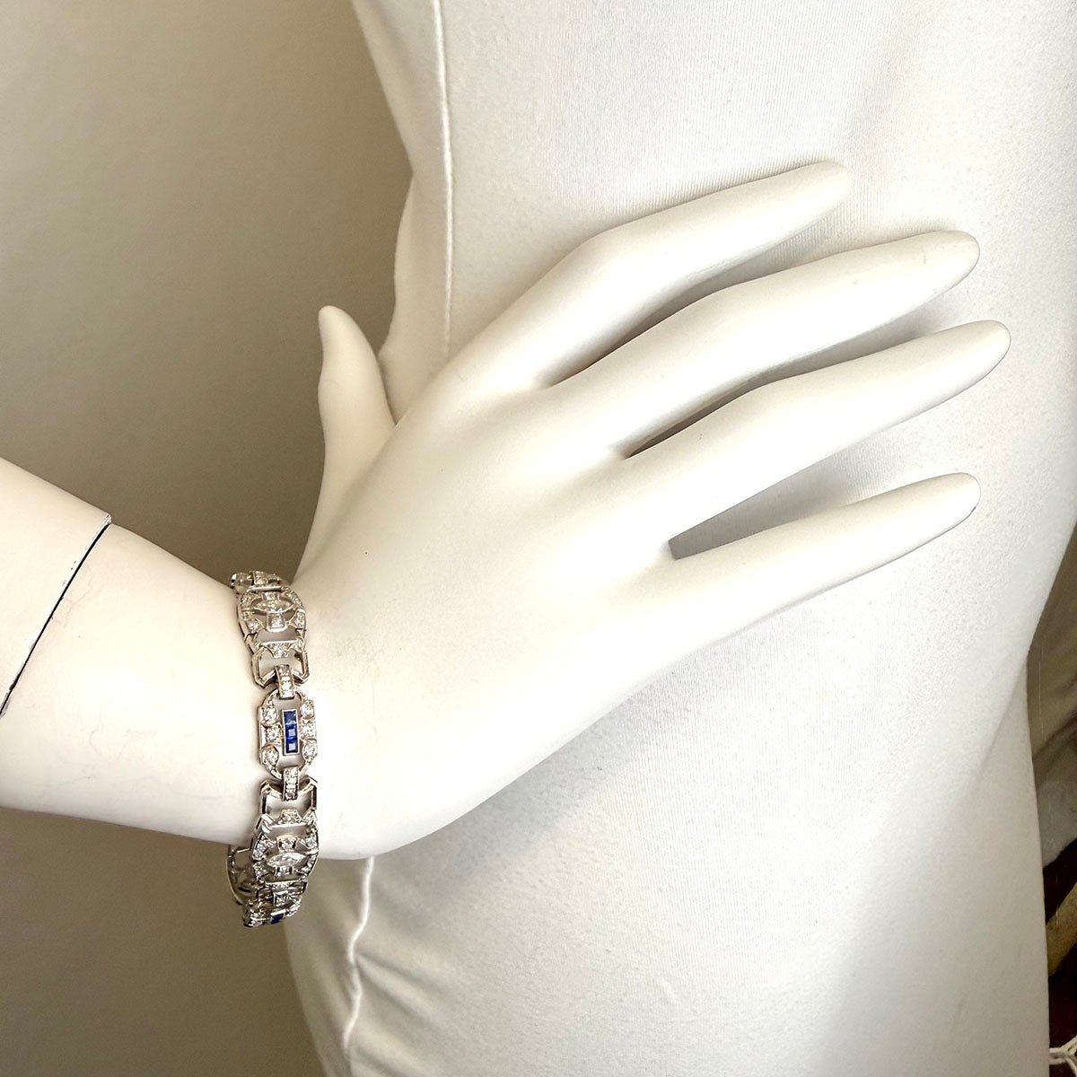 Art Deco Platinum  Sapphire and Diamond Bracelet