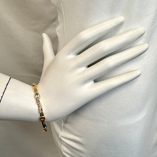14K Gold Bracelet with Semiprecious Stones
