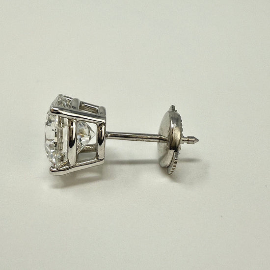 14K White Gold Lab Grown 4.07ct Diamond Stud Earrings