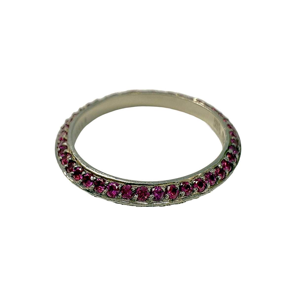 Bez Ambar Platinum Band with Rubies and Diamonds