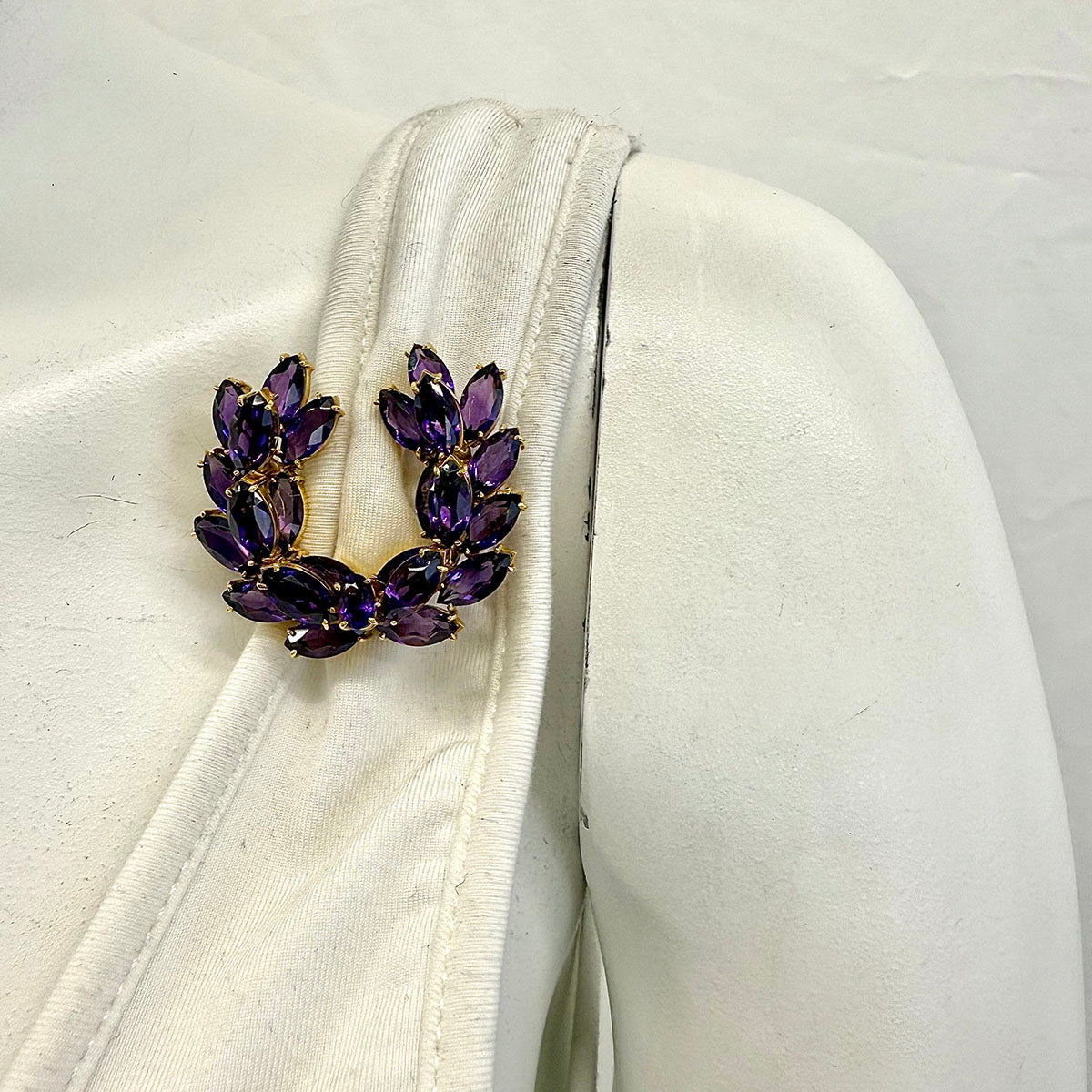 Tiffany & Co. Vintage 18K Gold and Amethyst U-shaped Brooch